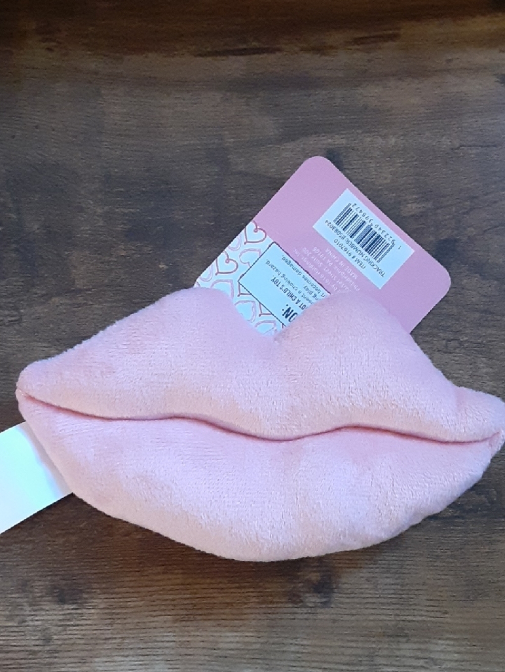 Pink Plush Lip Shaped Dog Toy